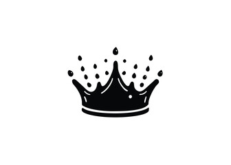 Vector art of black stylized crown illustration, symbolizing royalty, power, and luxury