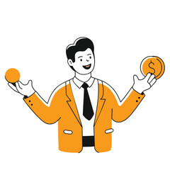 Multitasking and Business Skills Illustration