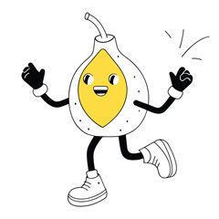 Funny Lemon Mascot Character Illustration