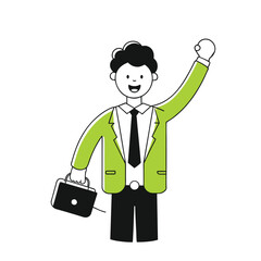 Successful Businessman Character Illustration