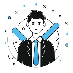 Confused Businessman Decision Making Illustration