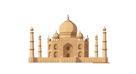 Taj Mahal with Sunset Sky and Artistic Filter