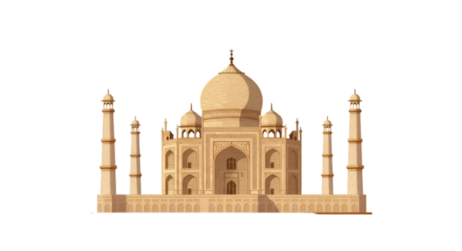 Taj Mahal with Sunset Sky and Artistic Filter