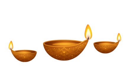 Traditional Diya Oil Lamp Outline Illustration - Minimalist Diya Lamp Vector Design