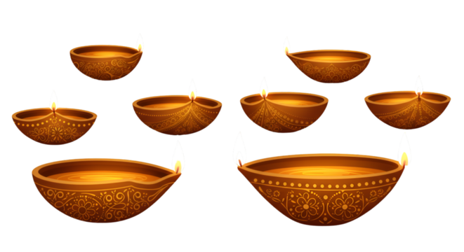 Traditional Diya Oil Lamp Outline Illustration - Minimalist Diya Lamp Vector Design - Powered by Adobe