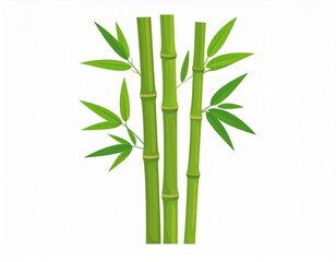 Fototapeta premium Lush Green Bamboo Illustration Nature's Serenity in Vibrant Detail