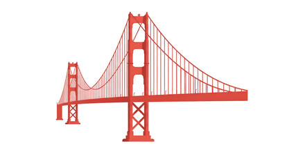 Fototapeta premium Golden Gate Bridge Minimal Vector Side View