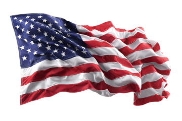American flag waving proudly against a black background