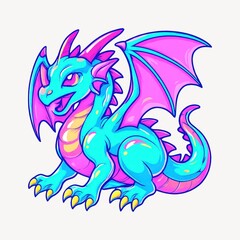 Vibrant cartoon dragon illustration
