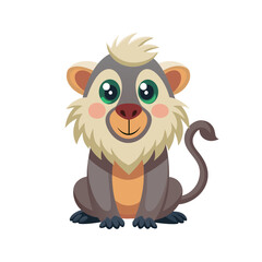 Obraz premium Adorable Cartoon Monkey Illustration
