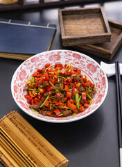 Chinese delicacy: Stir-fried yellow beef	