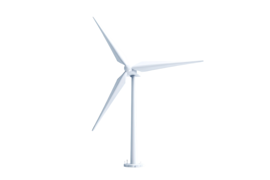 Simple white wind turbine graphic