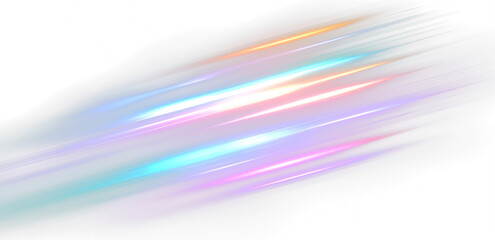 Obraz premium Colorful Rays of Speed Illustration in Dynamic Motion Overlay Isolated on transparent background, cutout, png