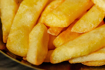 French fries in close-up. French fries are a gourmet treat.