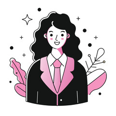  searching business illustration of a woman