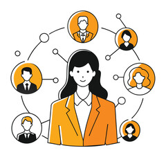 Businesswoman Networking Concept Illustration