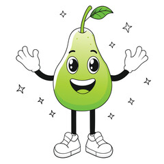 Pear Fruit Character Illustration