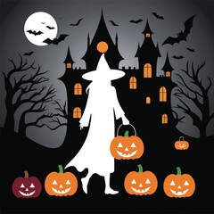 halloween background with pumpkin