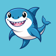 Fototapeta premium Joyful Cartoon Shark Illustration