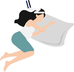 消しゴムで消すグラフィック素材イラスト(忘却)