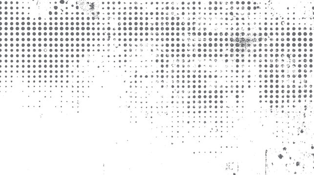 Halftone grunge dot texture. Distressed halftone pattern with vintage worn overlay. Retro dotted background for creative artwork and design