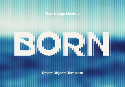 Ribbed Glass Text & Logos Effect Mockup