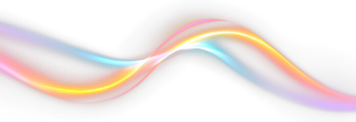 Colorful Futuristic Energy Light Abstract Motion Design Isolate on Transparent Background, cutout, png