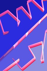 Neon zigzag pink lines over deep blue background, bold geometric abstraction. Perfect for International Design Day. Ideal for use in presentations, websites, or as a minimalistic design backdrop