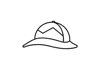 Vector art of safari pith helmet, a classic explorers headwear for adventure and travel