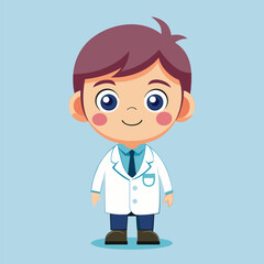 Fototapeta premium Adorable Cartoon Child Doctor. A Sweet and Charming Illustration