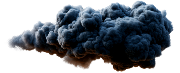 Dark Smoke Cloud Isolate on Transparent Background, cutout, png