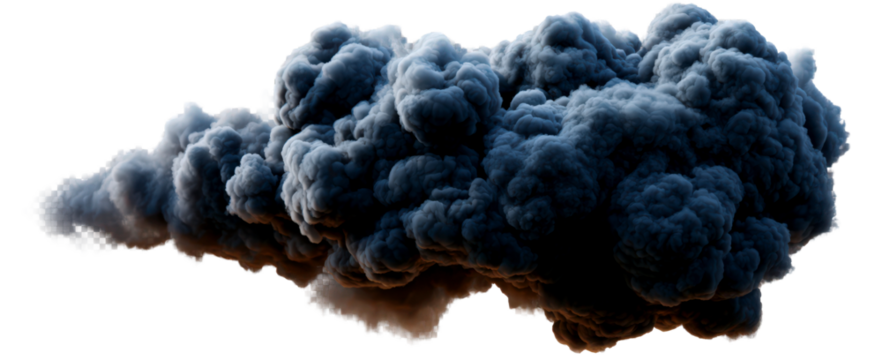 Dark Smoke Cloud Isolate on Transparent Background, cutout, png