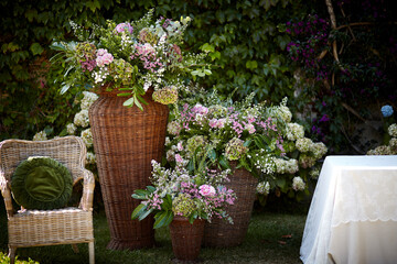 Pink flowers in a garden