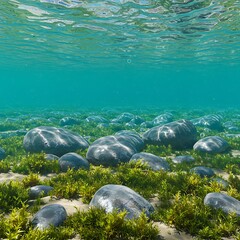 水底の光と影 3D深海世界