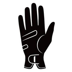 Black and white silhouette vector of golf glove on white background