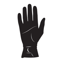 Black and white silhouette vector of golf glove on white background