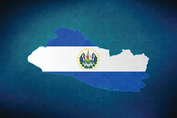 El Salvador vector map with flag	