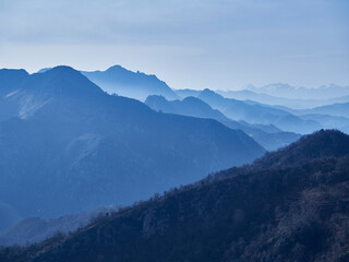 Mountain landscape with clouds