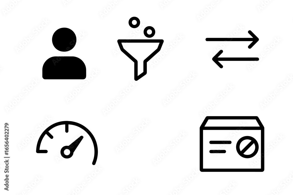 Poster set of abstract geometric icons for user interface