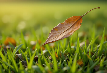leaf on grass