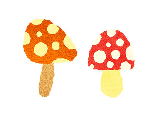 Mushrooms – Autumn Illustration. Transparent PNG in Playful Style, Suitable for Kids and More.