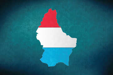 Luxembourg vector map with flag	