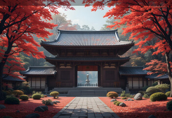 chinese pavilion in the park