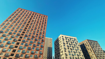 Architecture and real estate, modern residential apartment building with large panoramic windows