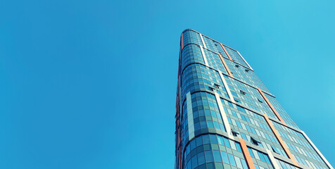 Office building. Glass skyscrapers in business center. Architecture, commercial real estate