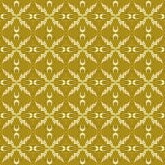 Golden Ornamental Harmony seamless floral pattern