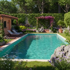 緑の楽園、輝く水面