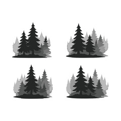 Misty Forest Watercolor Style Icons