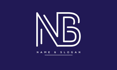 NB, BN, N, B Abstract Letters Logo Monogram