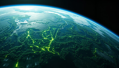 earth globe on black background